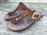 Custom Tooled Leather Birkenstock Sandals