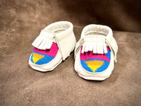 White Leather Baby Moccasins