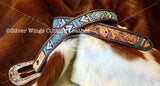 Made To Order Custom Hand Tooled Beaded Leather Belt