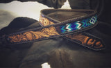 Made To Order Custom Hand Tooled Beaded Leather Belt